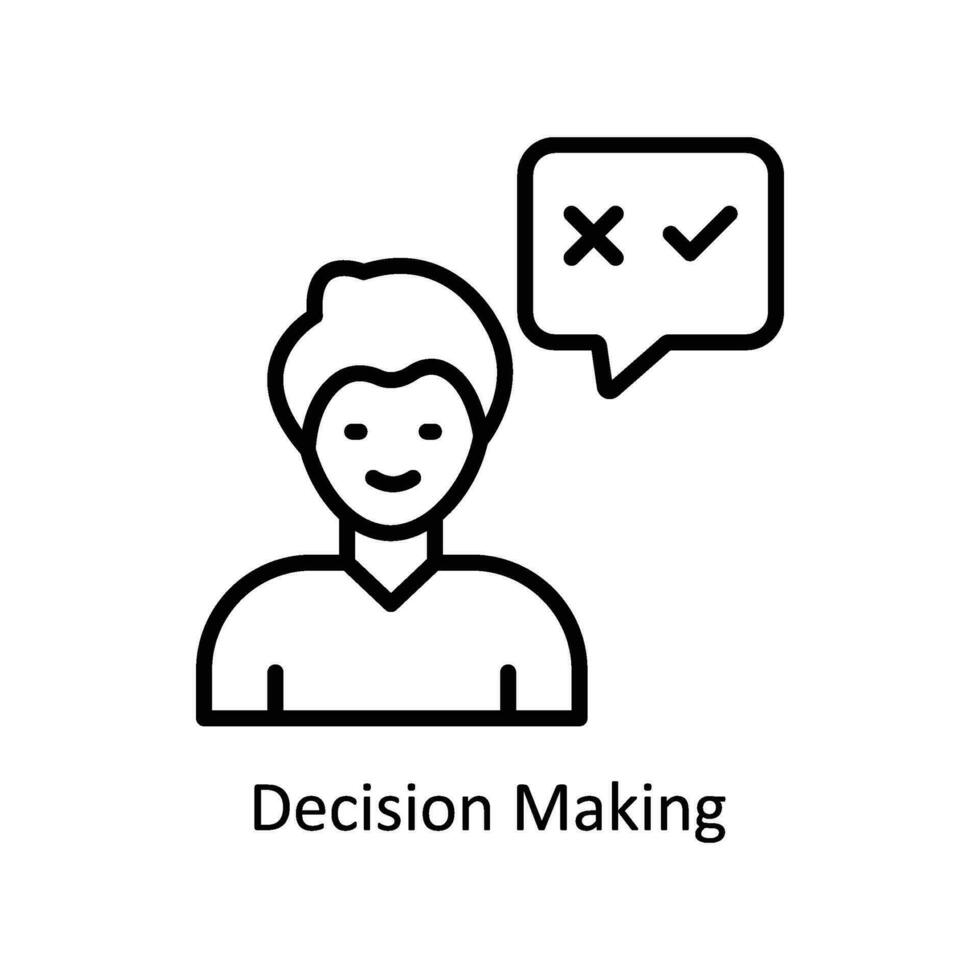 Decision Making vector   outline  Icon Design illustration. Business And Management Symbol on White background EPS 10 File