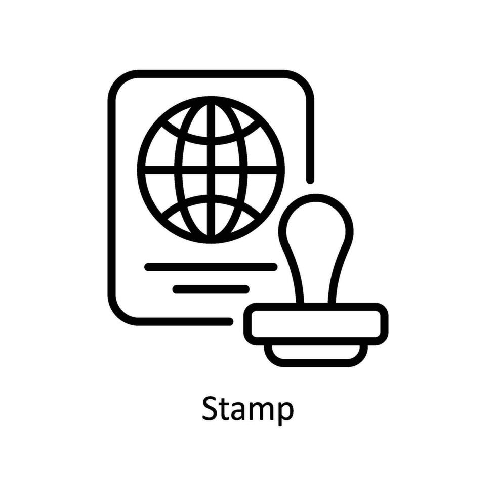 Stamp vector   outline  Icon Design illustration. Business And Management Symbol on White background EPS 10 File