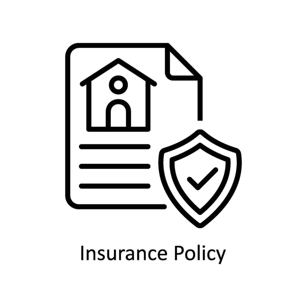 Insurance Policy vector  outline Icon  Design illustration. Business And Management Symbol on White background EPS 10 File