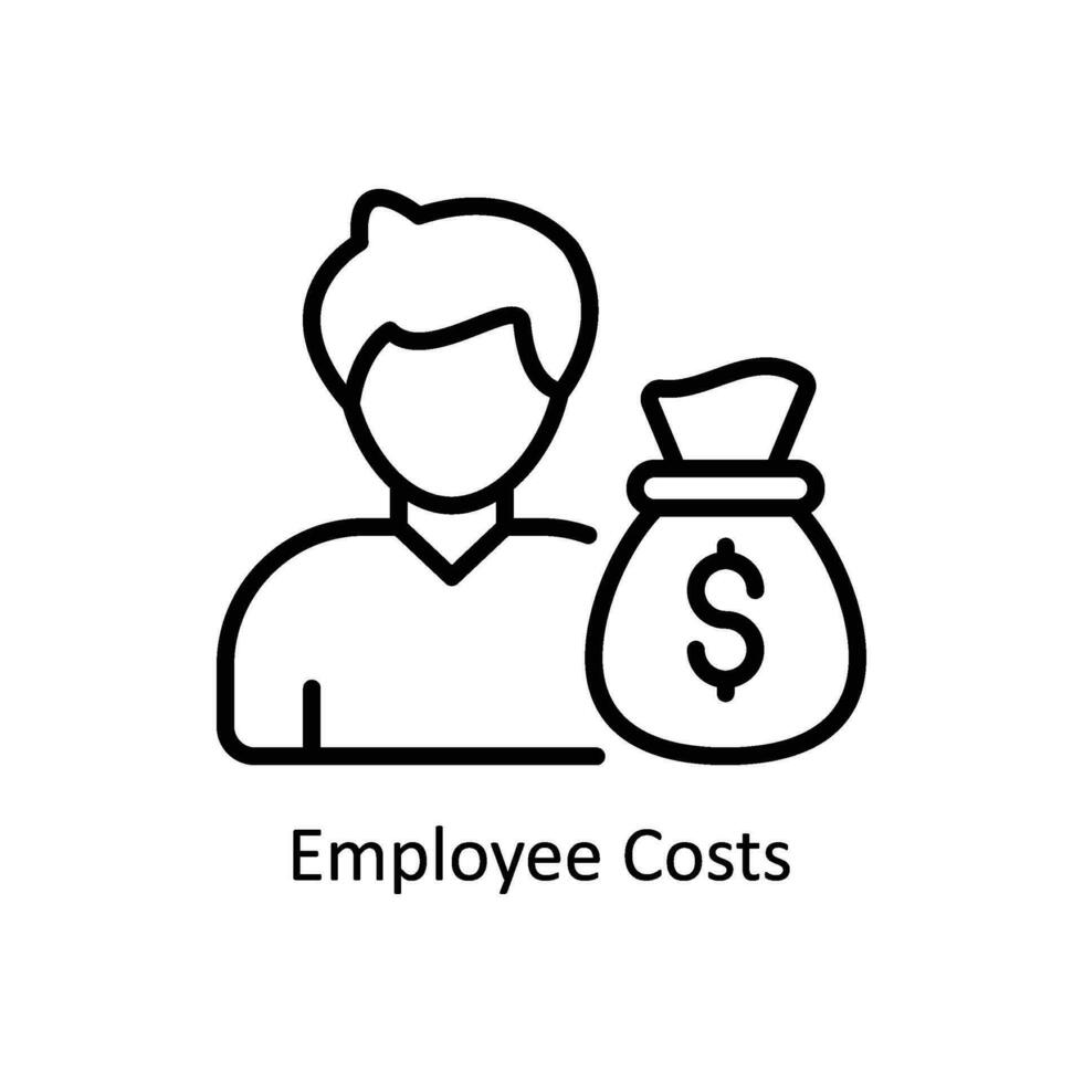 Employee Costs vector   outline  Icon Design illustration. Business And Management Symbol on White background EPS 10 File