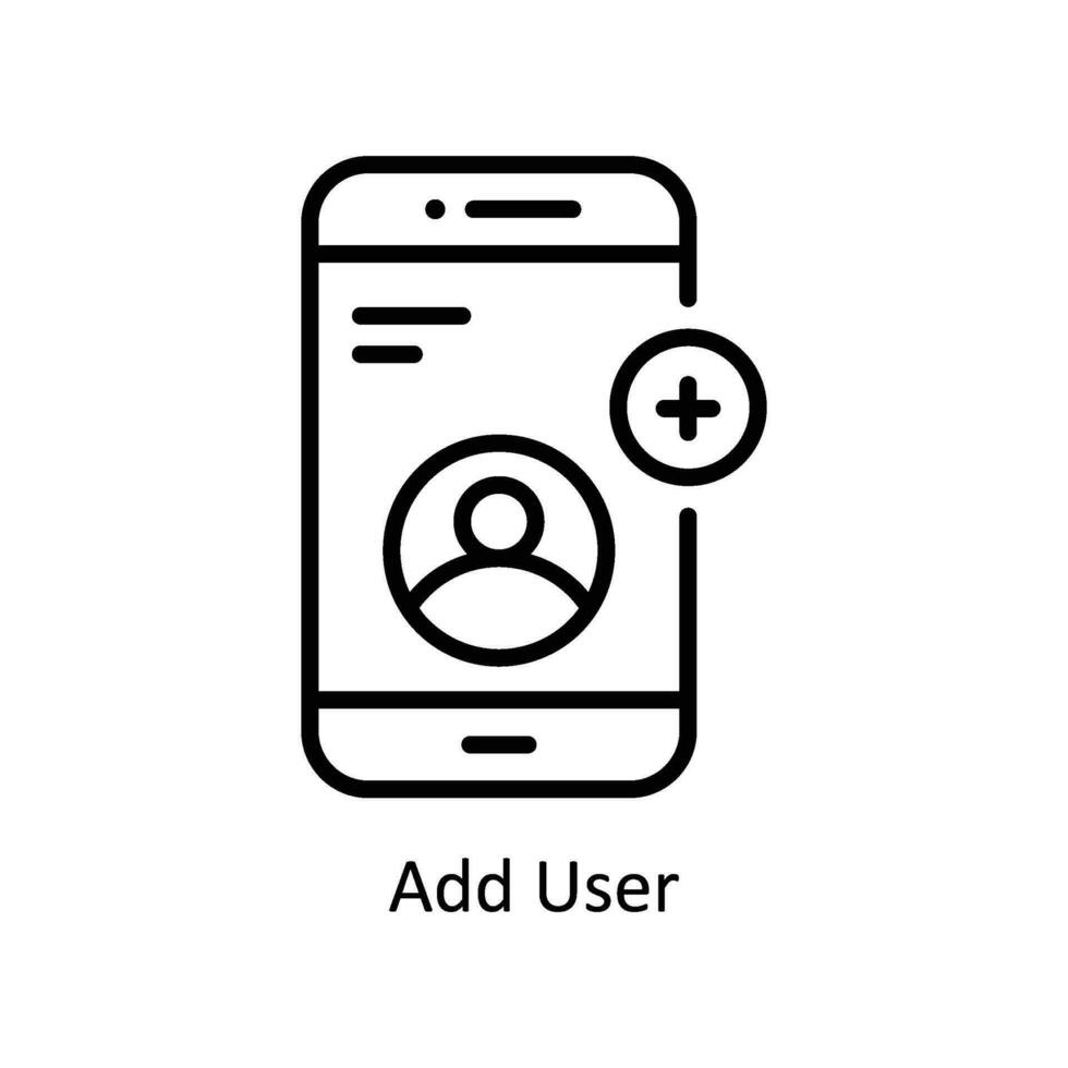Add User vector   outline  Icon Design illustration. Business And Management Symbol on White background EPS 10 File