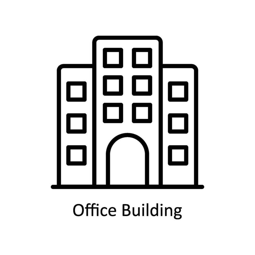 Office Building vector   outline  Icon Design illustration. Business And Management Symbol on White background EPS 10 File