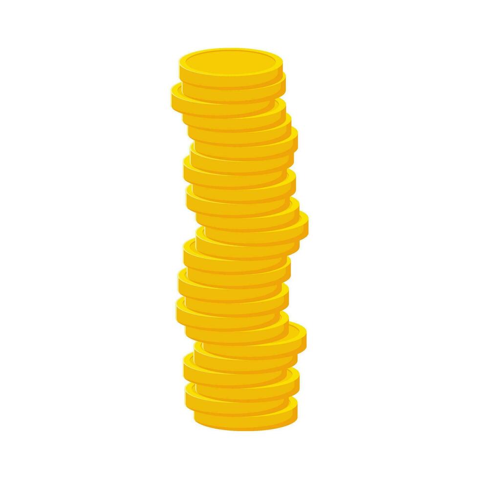 Flat illustration of pile of money coins on isolated background vector