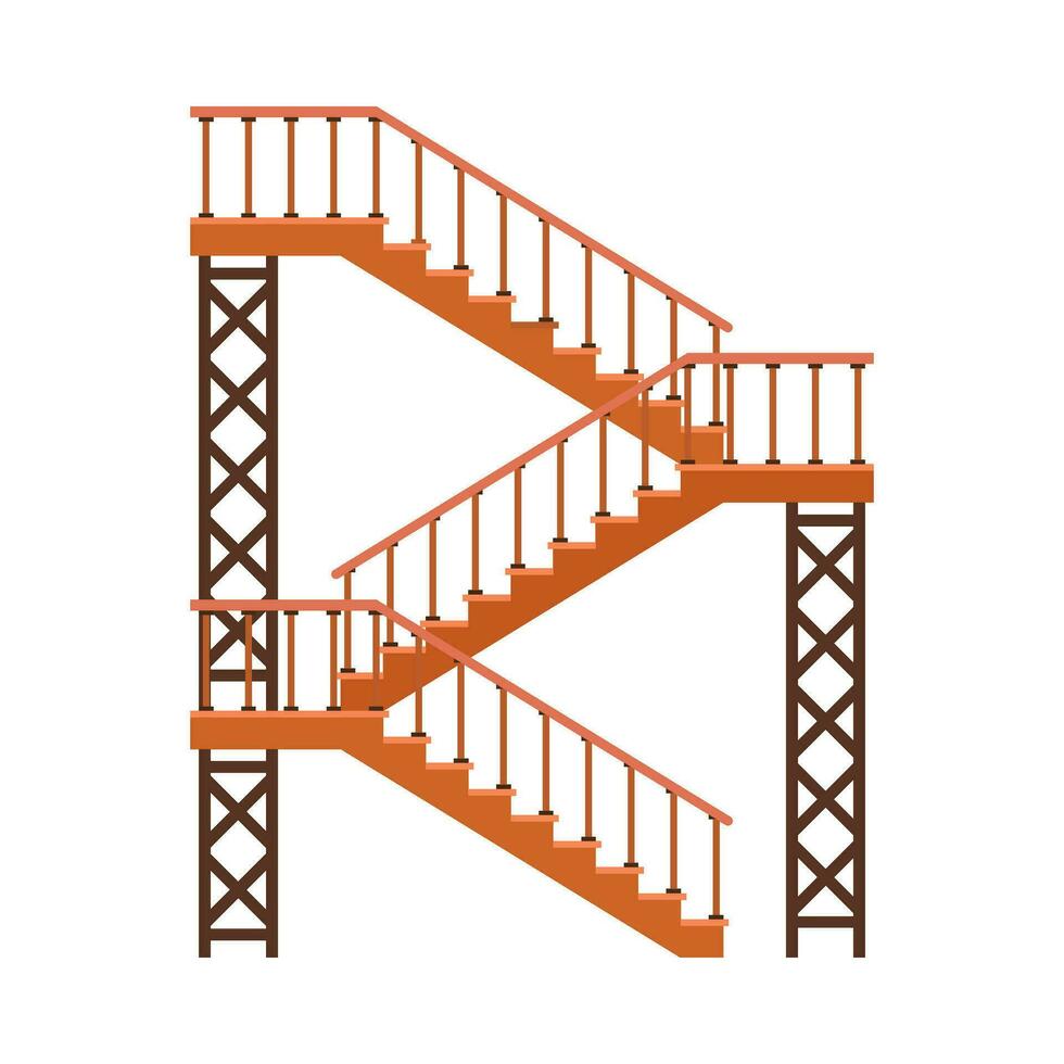 plano ilustración de escalera en aislado antecedentes vector