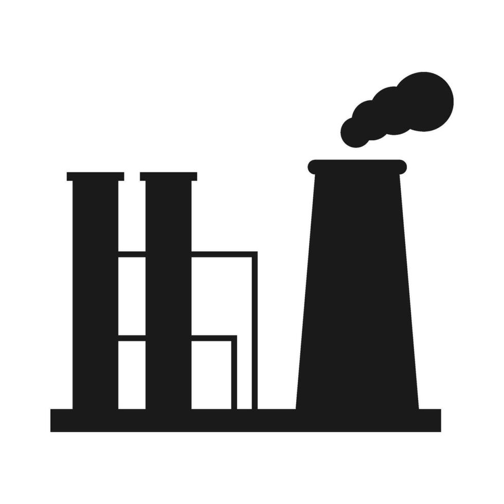 Factory building silhouette illustration on isolated background vector