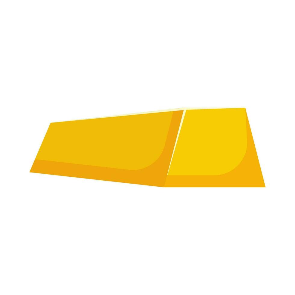 Gold bar flat illustration on isolated background vector