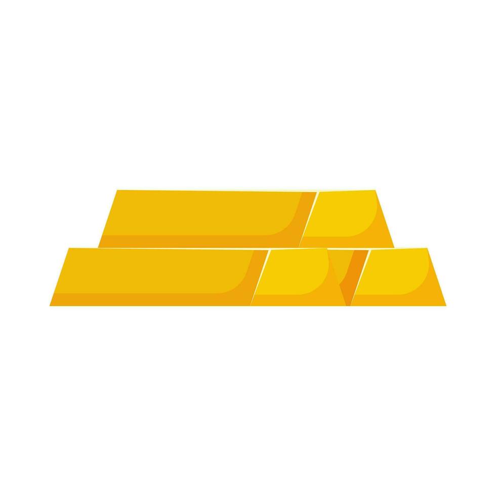 Gold bar flat illustration on isolated background vector