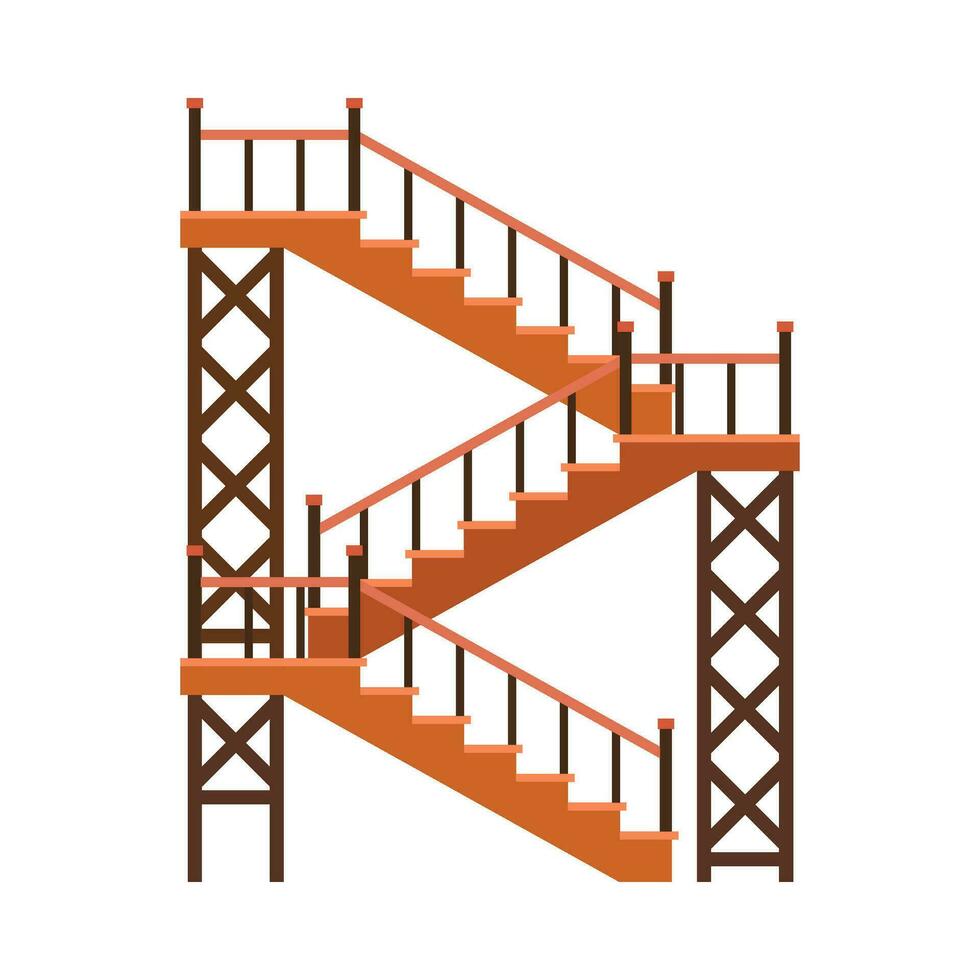 Flat illustration of stairs on isolated background vector