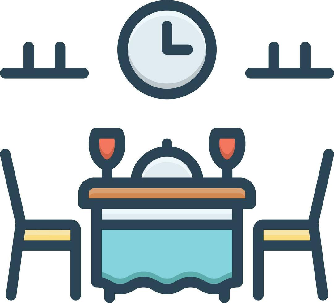 Color icon for dinner vector