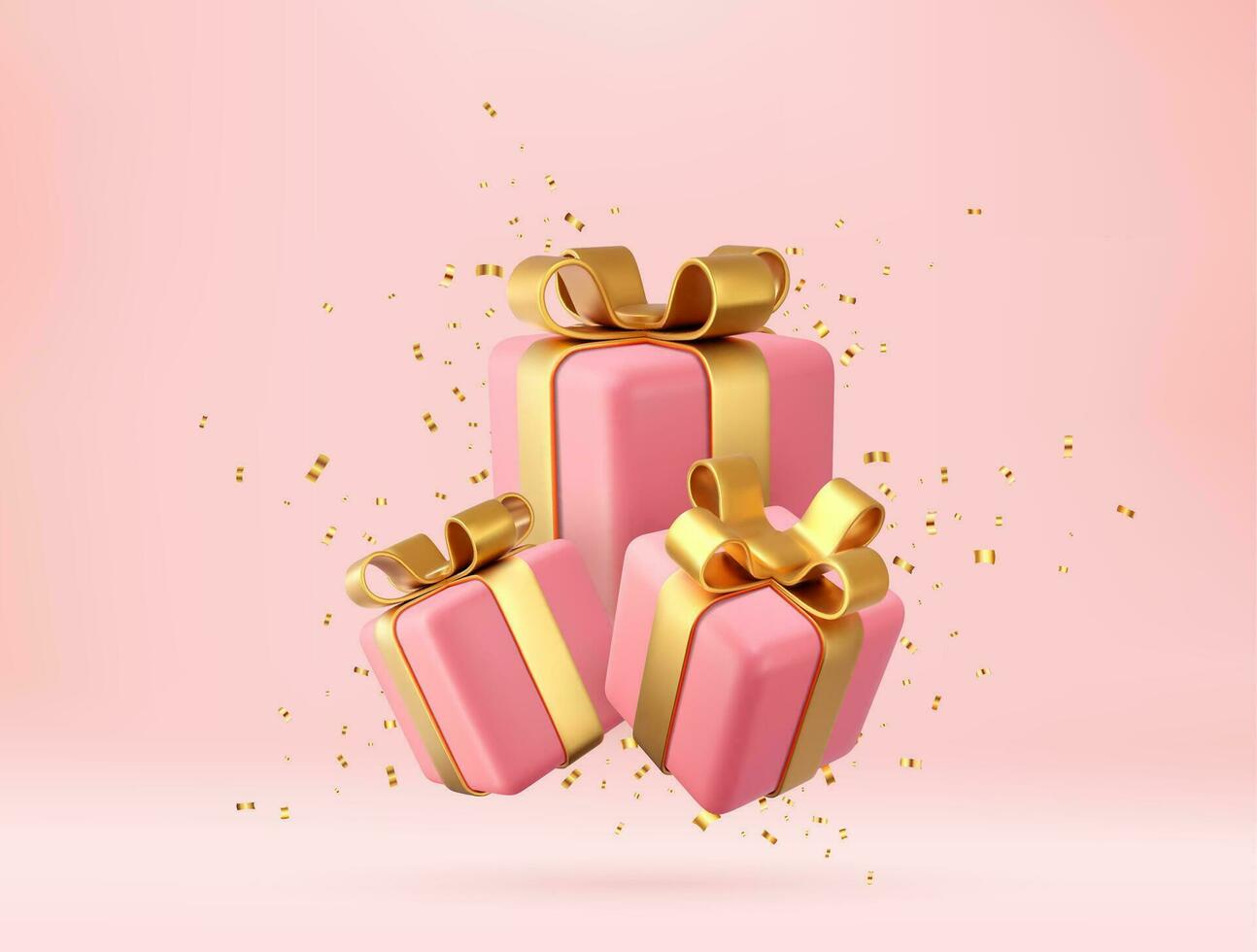 3d white gift boxes vector