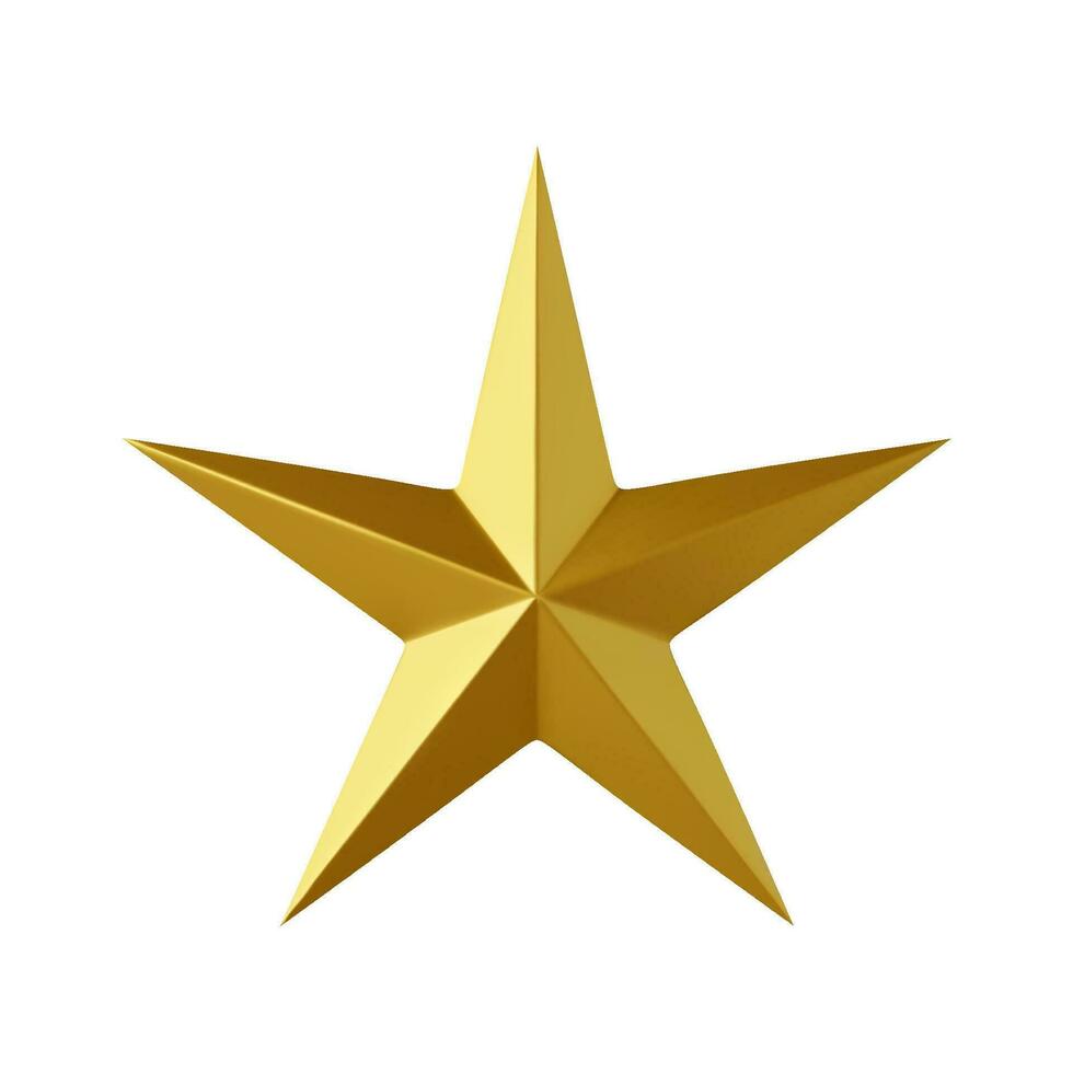 3d Gold star icon vector