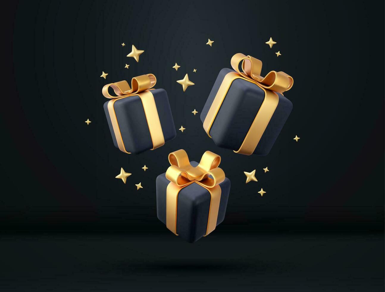 3d white gift boxes vector