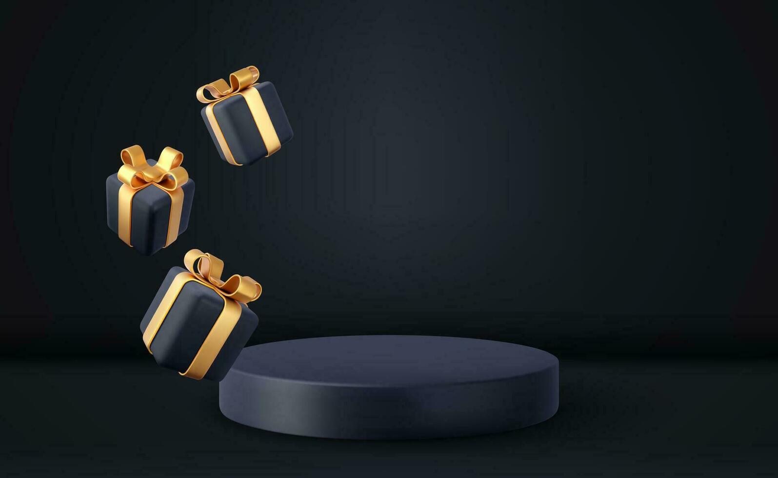 3d Christmas style Product podium scene vector