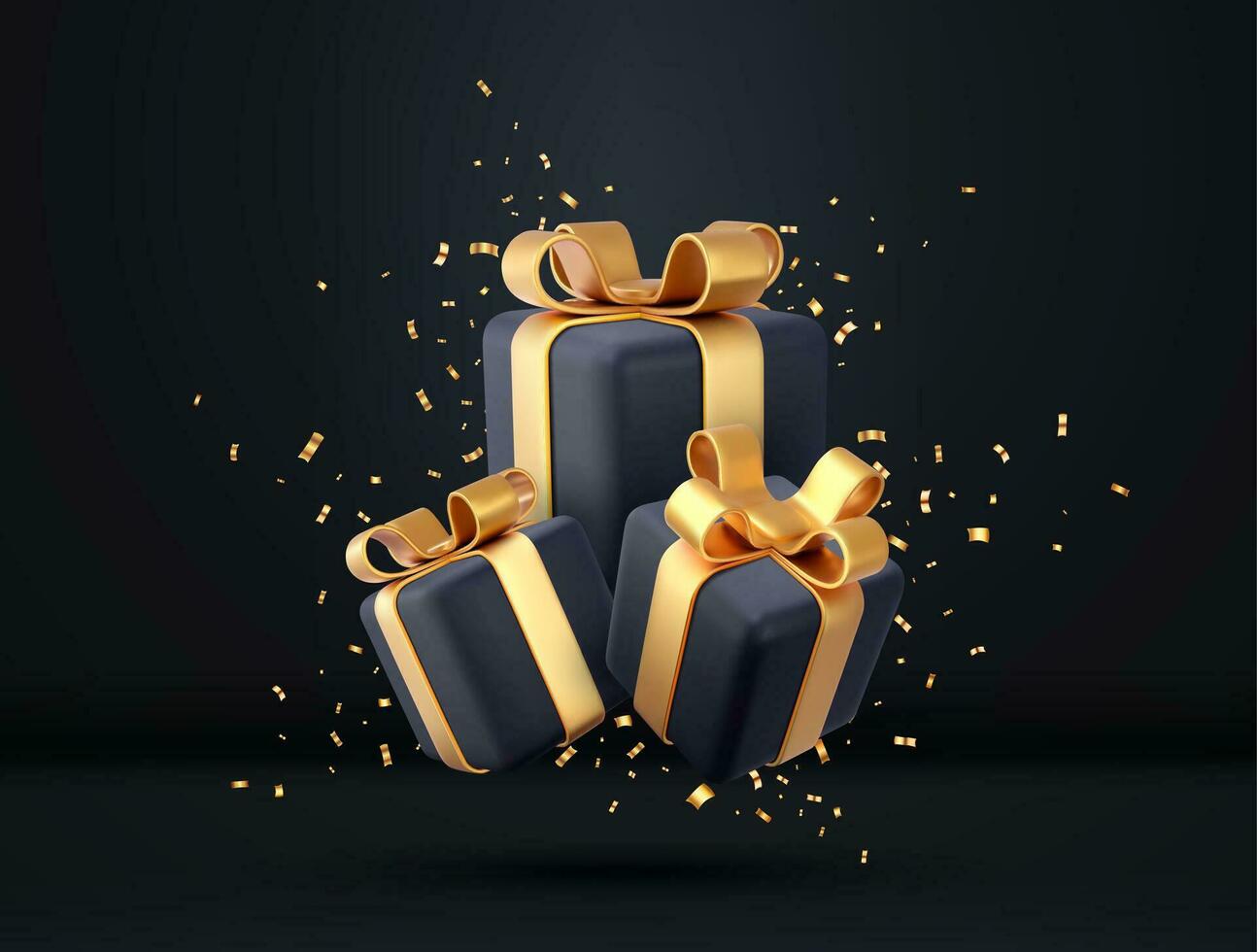 3d white gift boxes vector