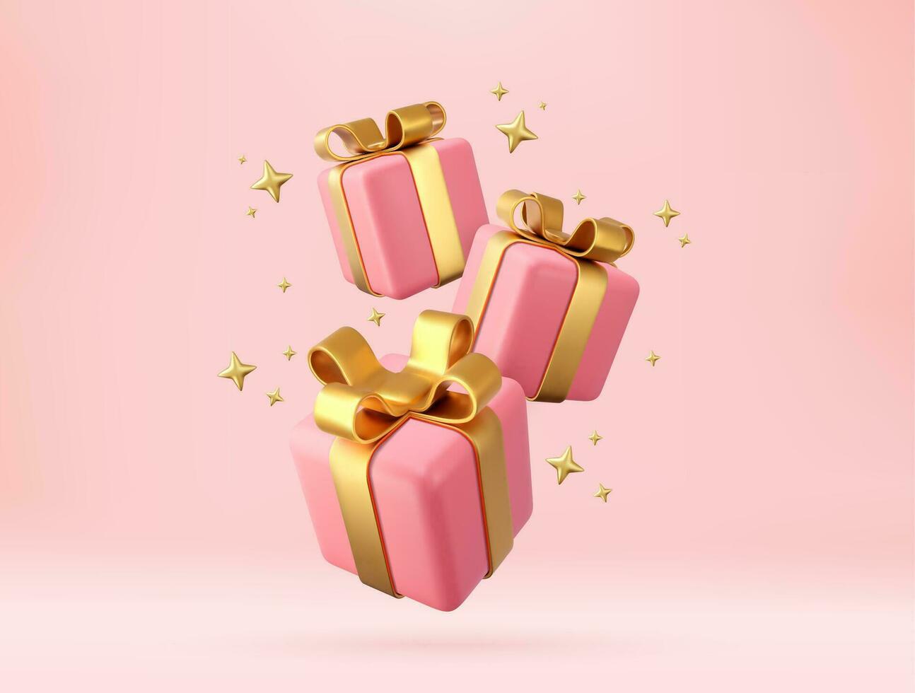 3d white gift boxes vector