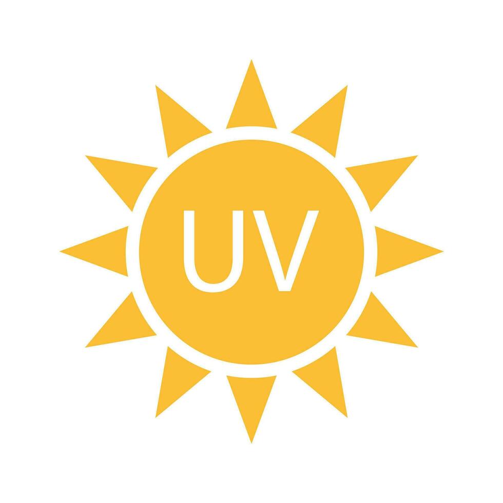 icono de radiación uv vector símbolo de luz ultravioleta solar para diseño gráfico, logotipo, sitio web, redes sociales, aplicación móvil, ilustración de interfaz de usuario.