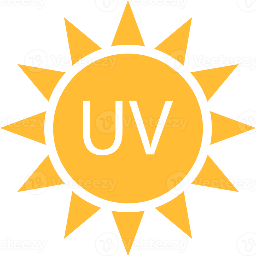 UV radiation icon solar ultraviolet light symbol for graphic design, logo, web site, social media, mobile app, ui illustration. png