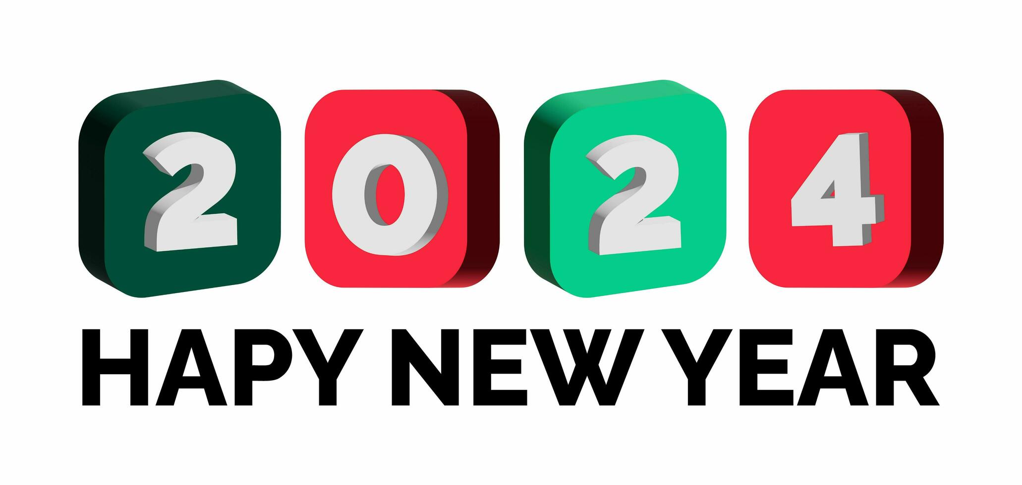 2024 Happy New Year colorful Text logo typography design template photo