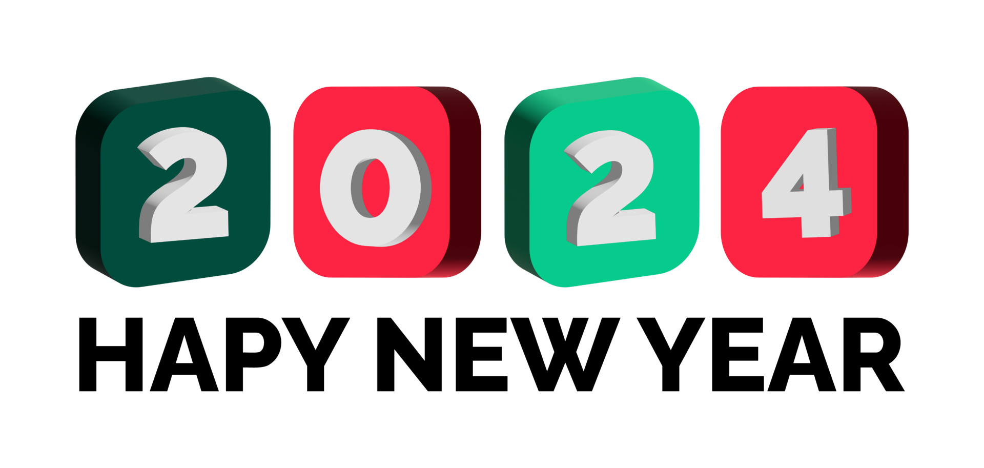 2024 glücklich Neu Jahr bunt Text Logo Typografie Design Vorlage png