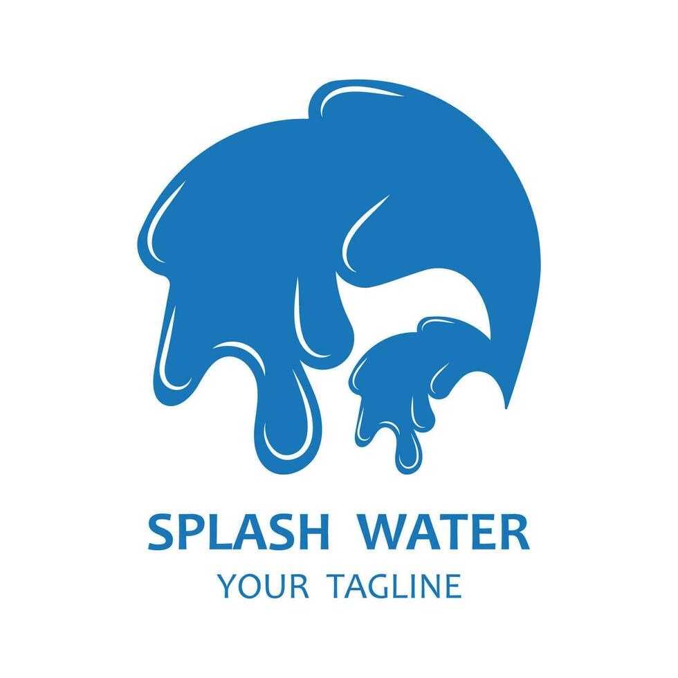 chapoteo agua logo vector icono ilustración diseño