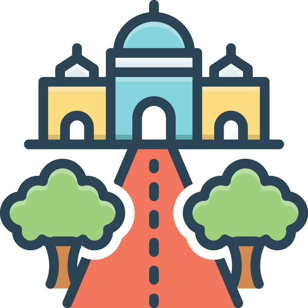 Color icon for boulevard vector