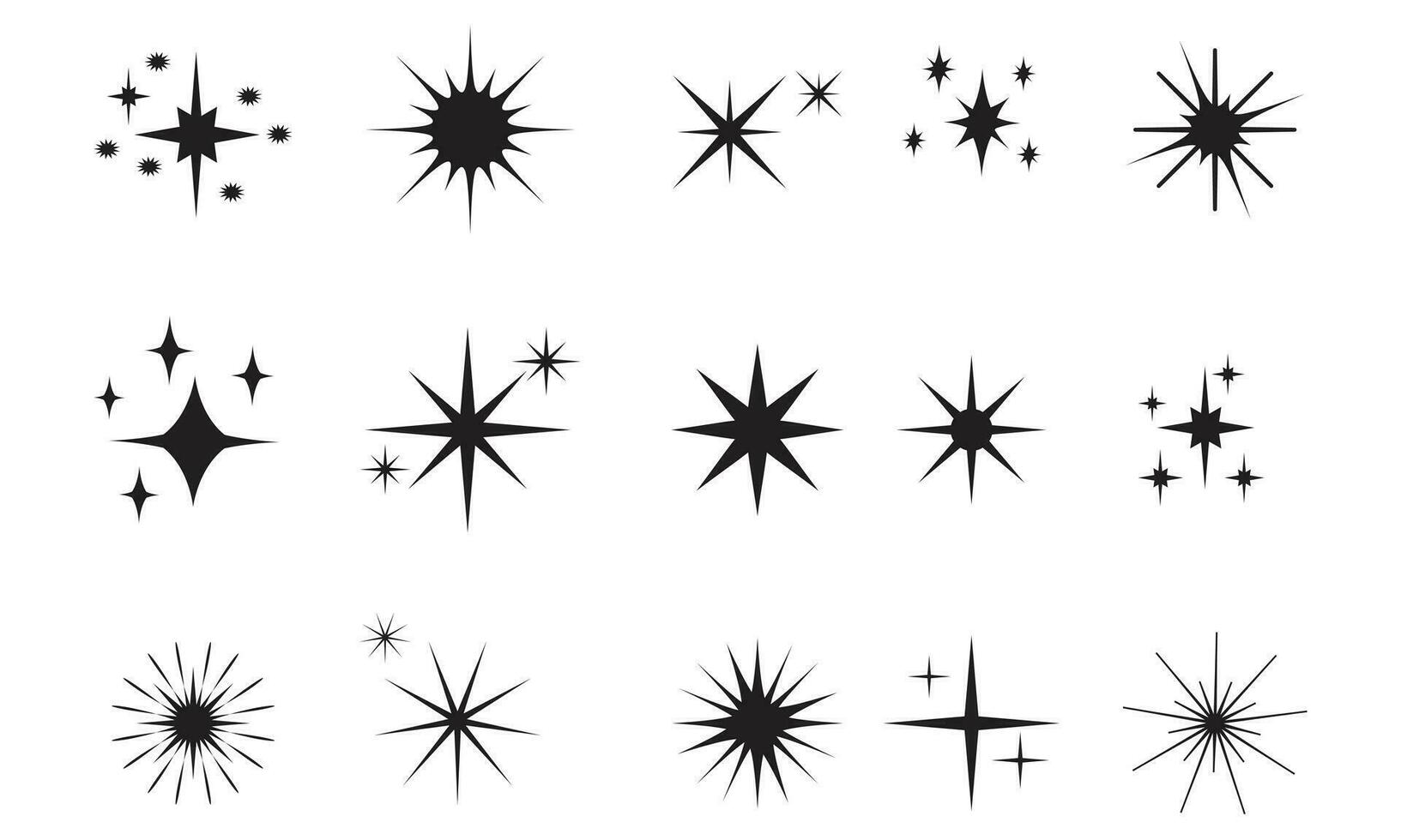 brillar estrella vector icono recopilación.