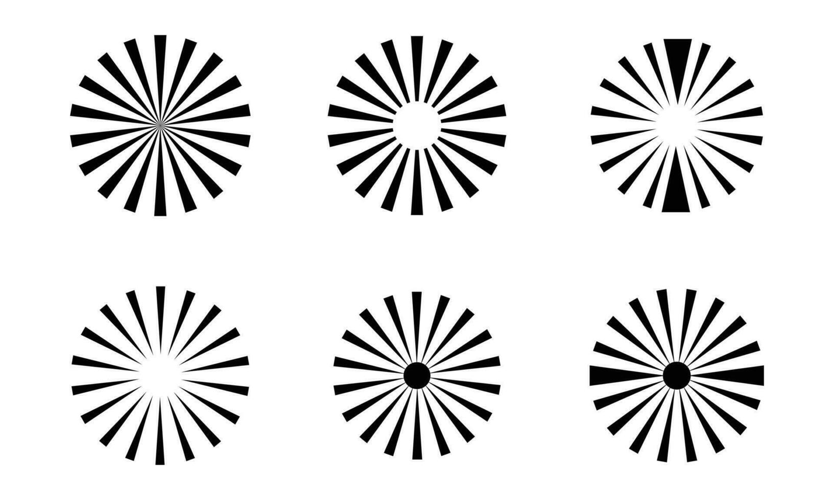 Sunburst Vector Icon And Shape Collection.