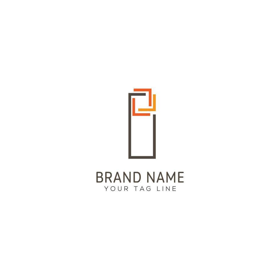 Modern and Minimal layered letter I logo, simple initial I monogram logo vector template