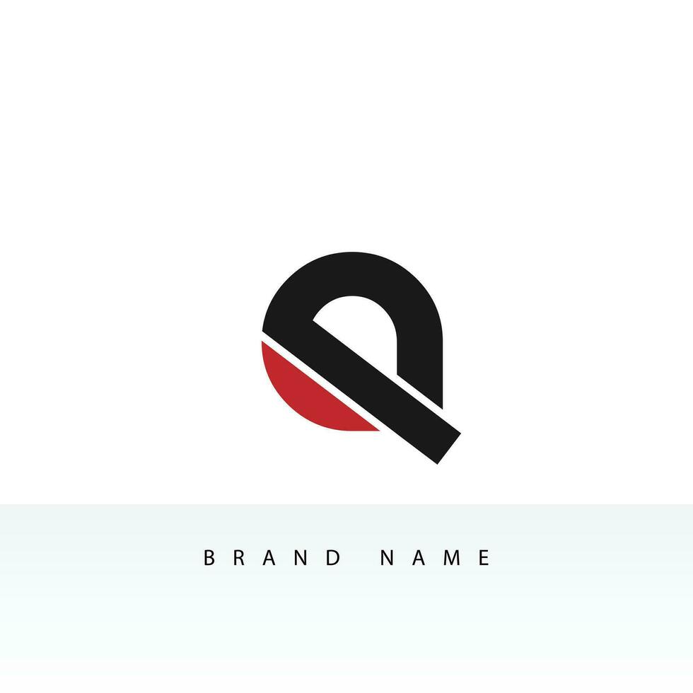 Simple Initial Letter Q Logo isolated on Double Background. Usable for Business and Branding Logos. Flat Vector Logo Design Template Element.