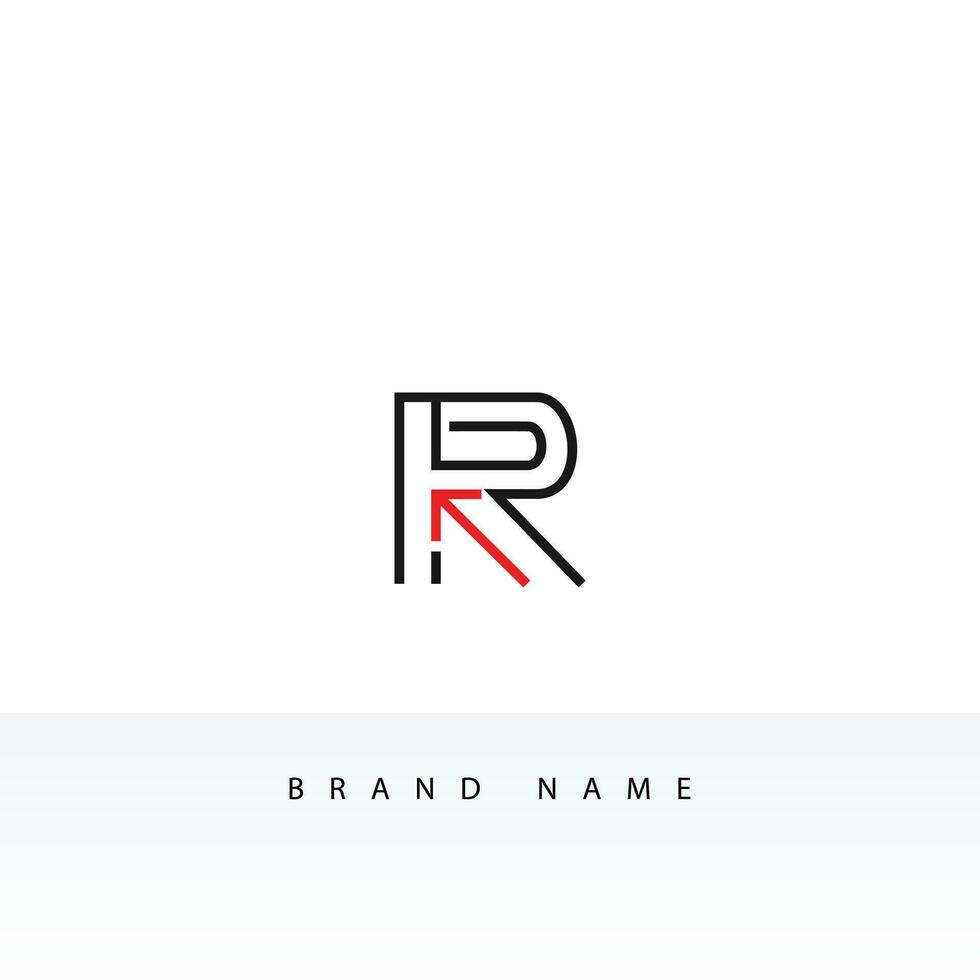 Letter R logo design vector illustration. Simple and elegant R initial logo for clothing or sport brand. Letter R outline logo template for a business or company. Minimal R icon symbol.