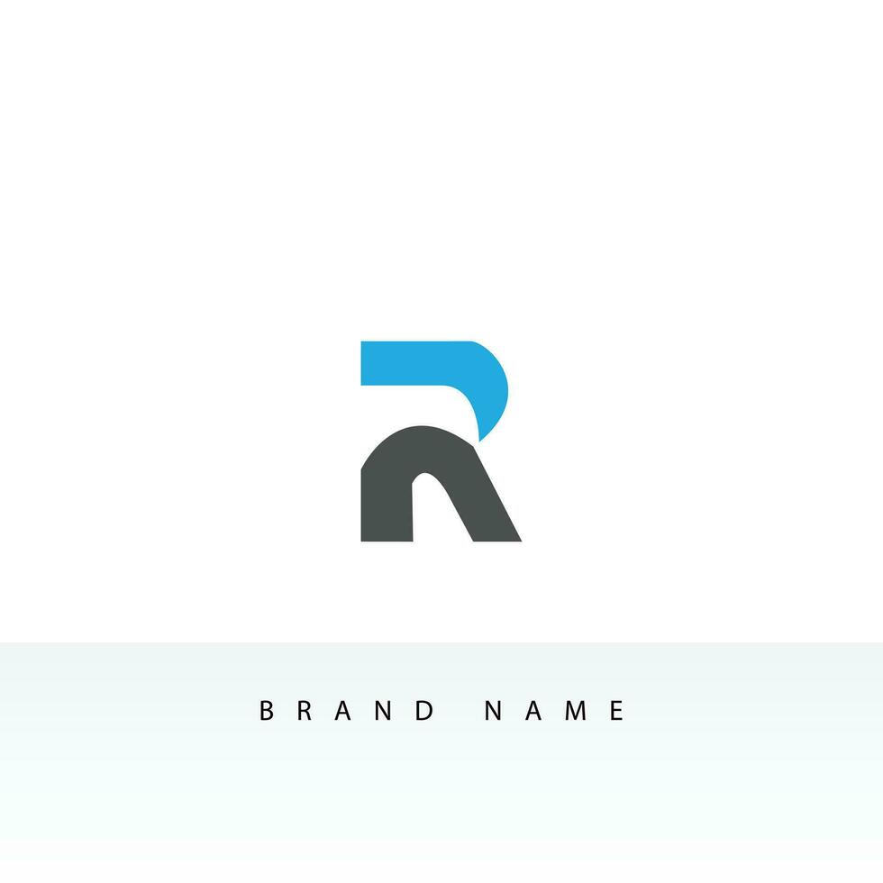 Letter R logo design vector illustration. Simple and elegant R initial logo for clothing or sport brand. Letter R outline logo template for a business or company. Minimal R icon symbol.