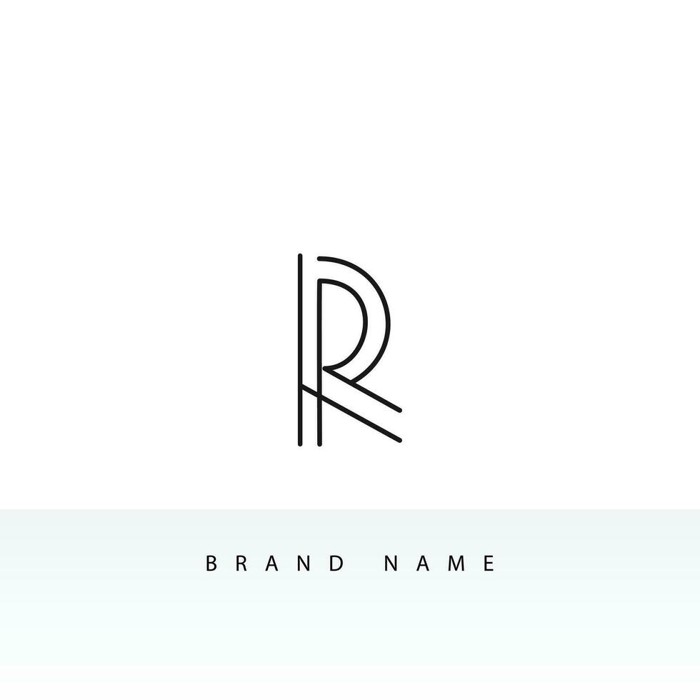 Letter R logo design vector illustration. Simple and elegant R initial logo for clothing or sport brand. Letter R outline logo template for a business or company. Minimal R icon symbol.