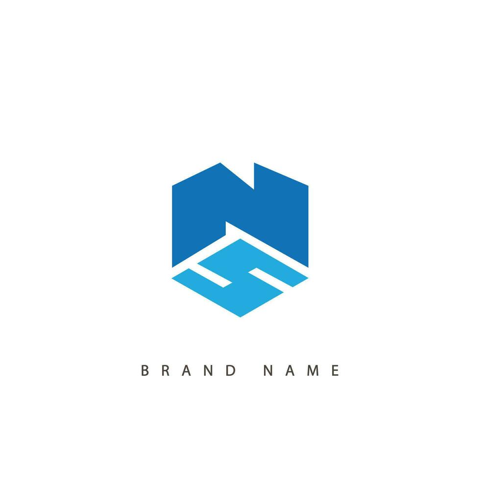 premium NS logo monogram with gold circle frame. luxury initials design minimal modern typeface. vector