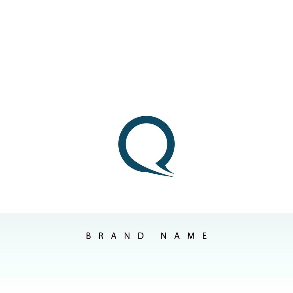 Simple Initial Letter Q Logo isolated on Double Background. Usable for Business and Branding Logos. Flat Vector Logo Design Template Element.