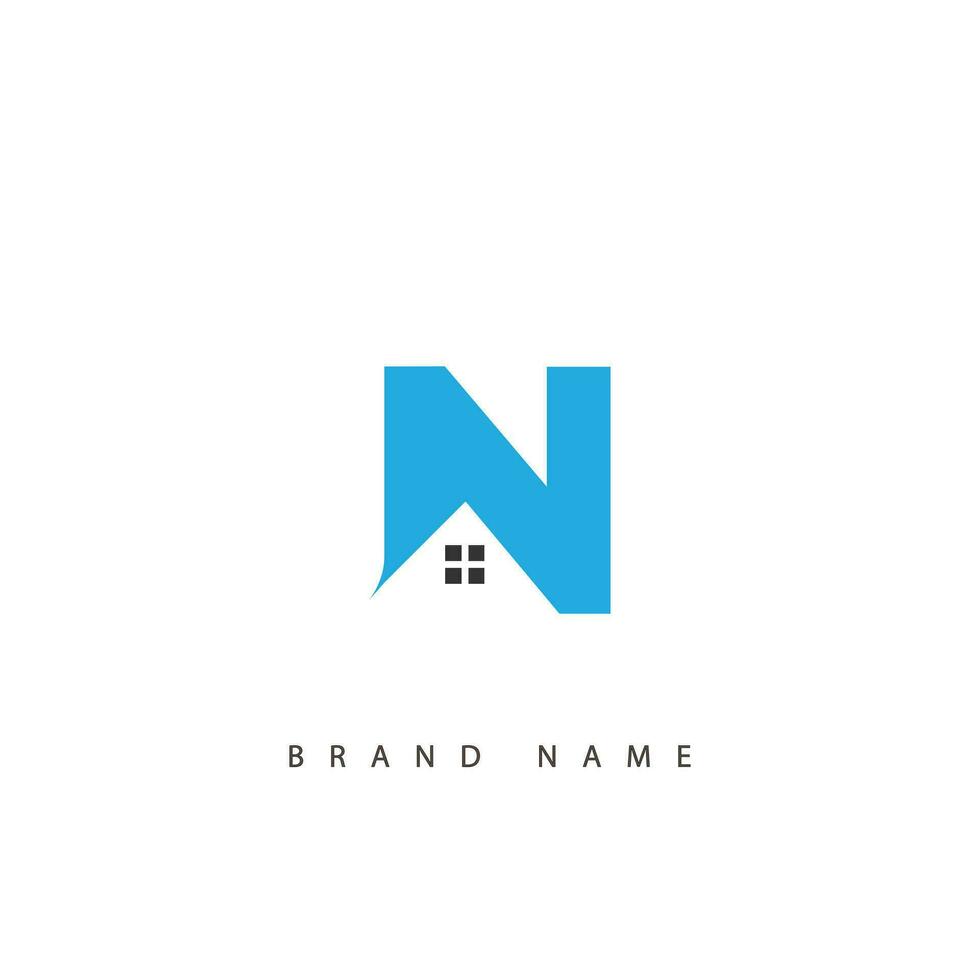 N alphabet letter logo icon in black and white. vector