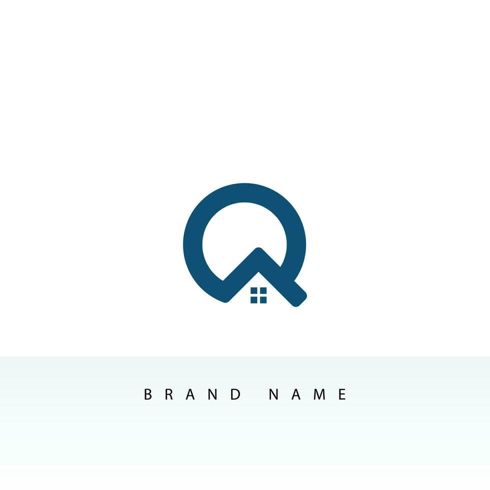 Simple Initial Letter Q Logo isolated on Double Background. Usable for Business and Branding Logos. Flat Vector Logo Design Template Element.