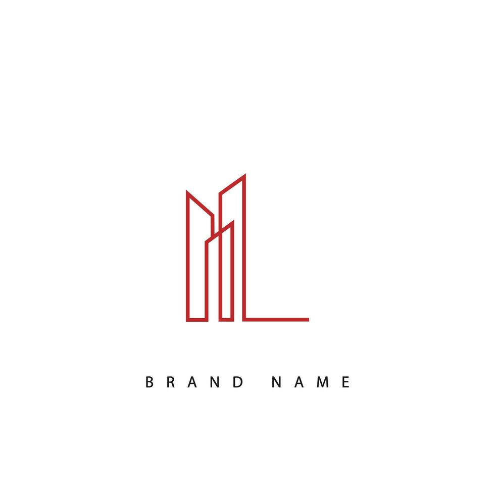 Abstract L letter modern initial lettermarks logo design vector