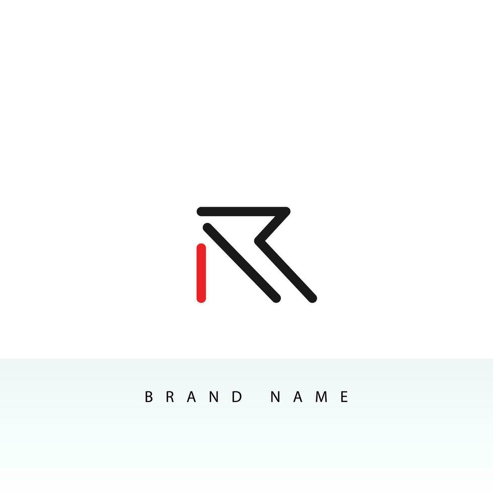 Letter R logo design vector illustration. Simple and elegant R initial logo for clothing or sport brand. Letter R outline logo template for a business or company. Minimal R icon symbol.