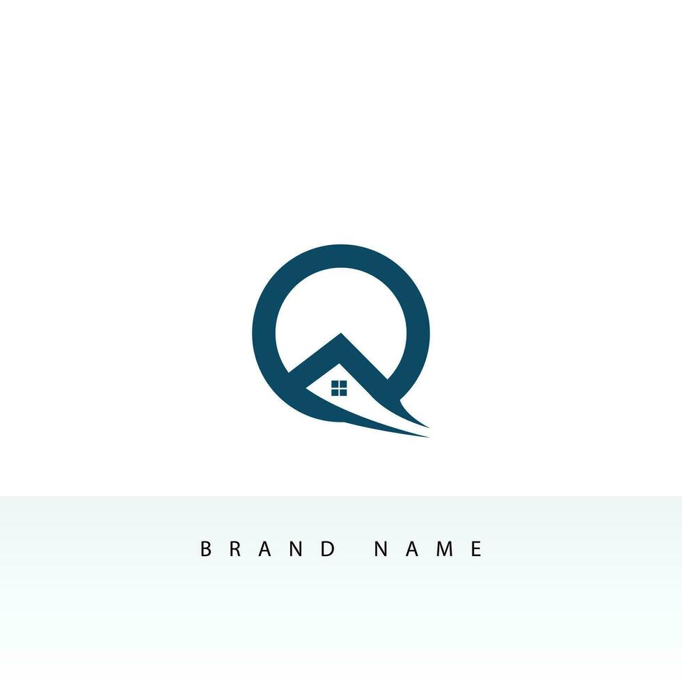 Simple Initial Letter Q Logo isolated on Double Background. Usable for Business and Branding Logos. Flat Vector Logo Design Template Element.