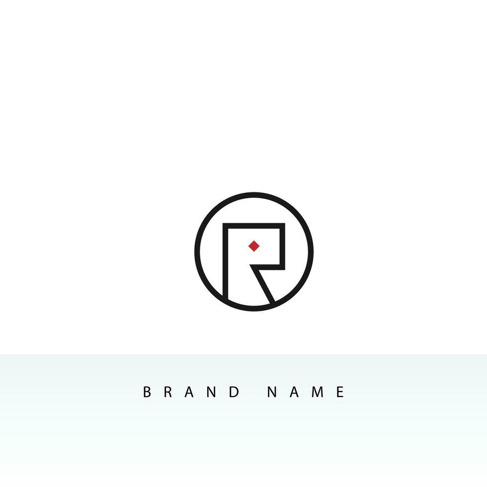 Letter R logo design vector illustration. Simple and elegant R initial logo for clothing or sport brand. Letter R outline logo template for a business or company. Minimal R icon symbol.