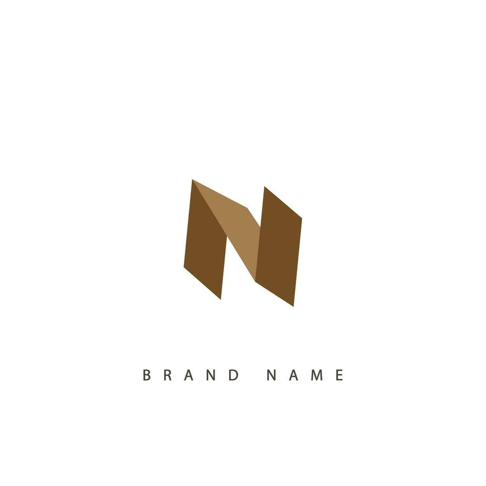 N alphabet letter logo icon in black and white. vector
