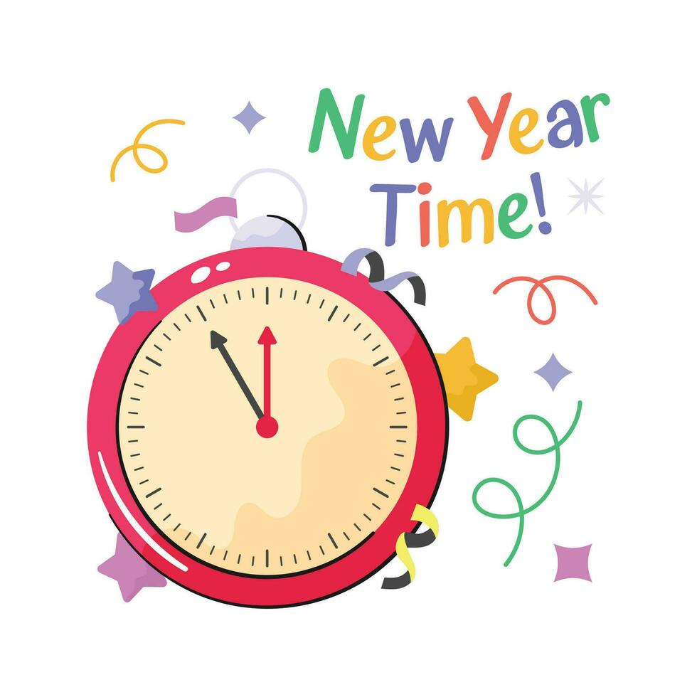 New year 2024 countdown hand drawn sticker, happy new year 2024 countdown icon vector