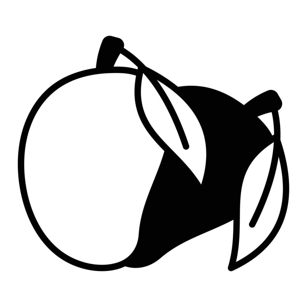 Delicious ripe mangoes with leaf, mango fruit icon design in trendy style vector