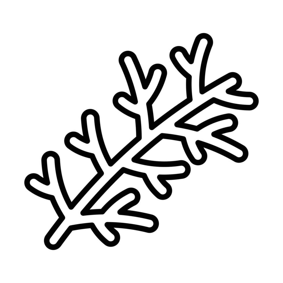 Fresh fennel twig, herb plant icon, dill weed vector design isolated on white background