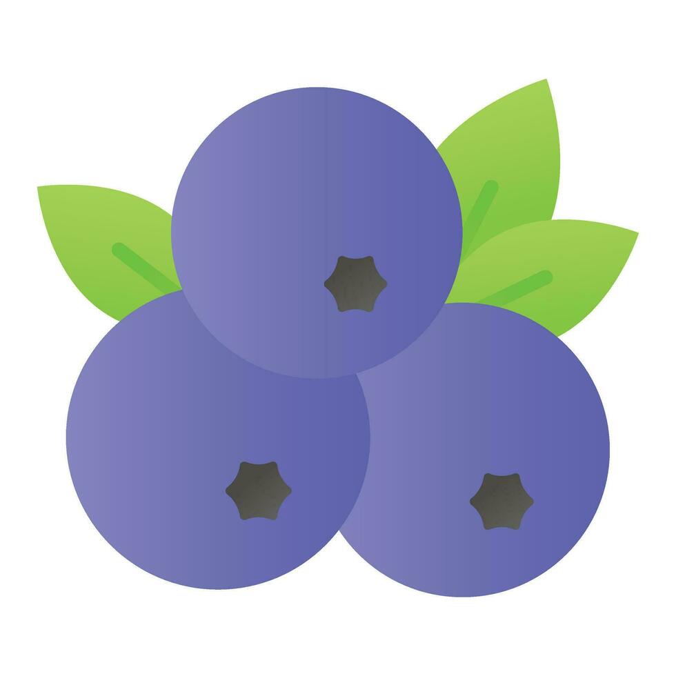 Trendy icon of blueberries, organic chokeberries, berries with leaf, healthy vector design