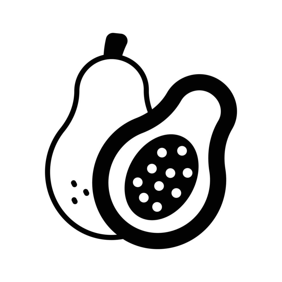 papaya vector en plano diseño estilo, sano y orgánico comida