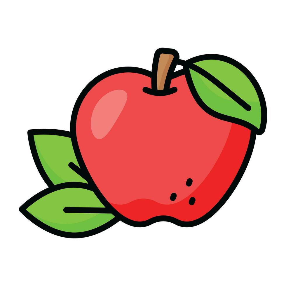 un personalizable icono de rojo manzana, Listo a utilizar vector