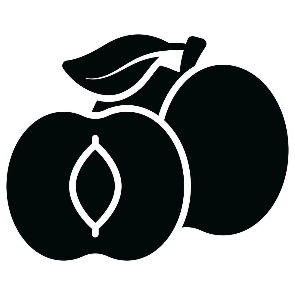 Wild apricot vector design, icon of healthy fruit