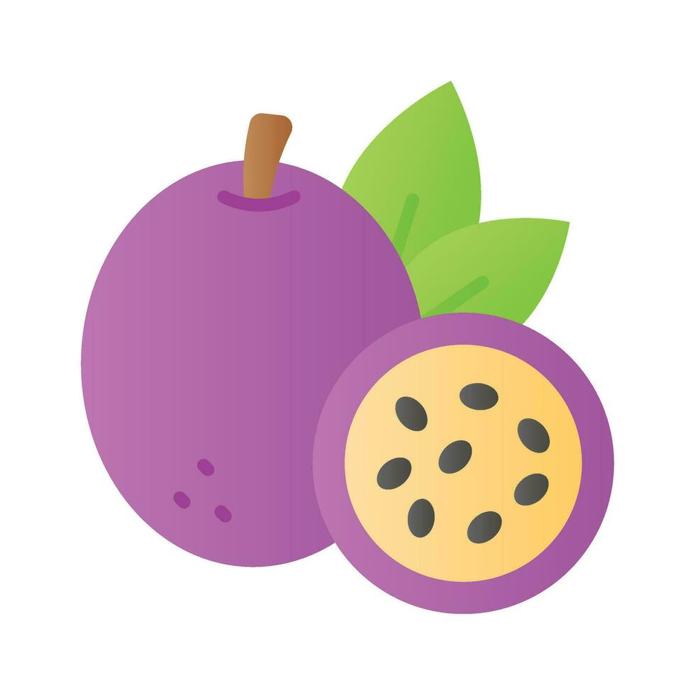 An amazing icon of passion fruit, healthy and organic food vector