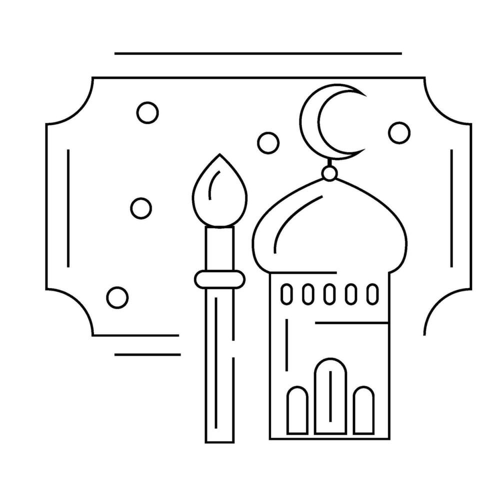 lineal muslim mosque vector